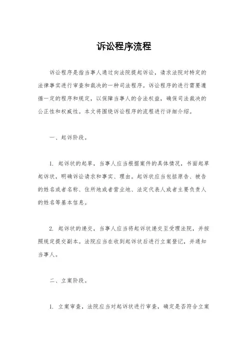诉讼程序流程