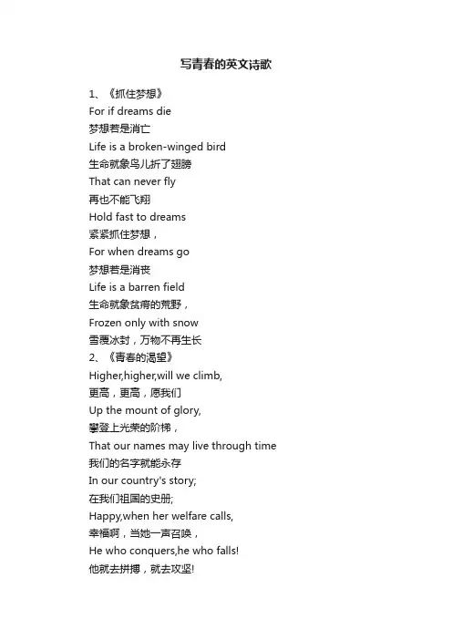 写青春的英文诗歌