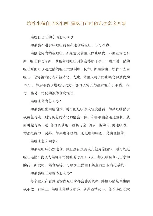 培养小猫自己吃东西-猫吃自己吐的东西怎么回事