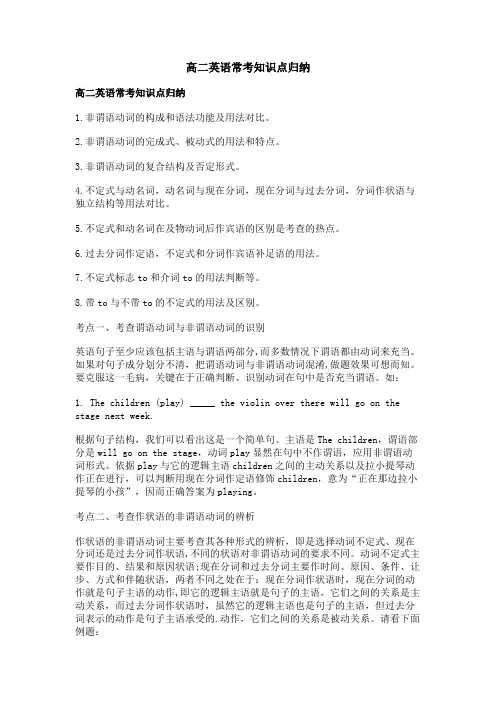 高二英语常考知识点归纳