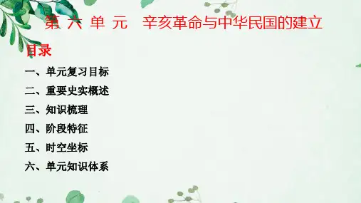 第六单元  辛亥革命与中华民国的建立(单元复习课件)-【大单元教学】2023-2024学年高一历史
