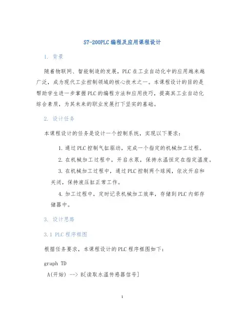 S7-200PLC编程及应用课程设计 (2)