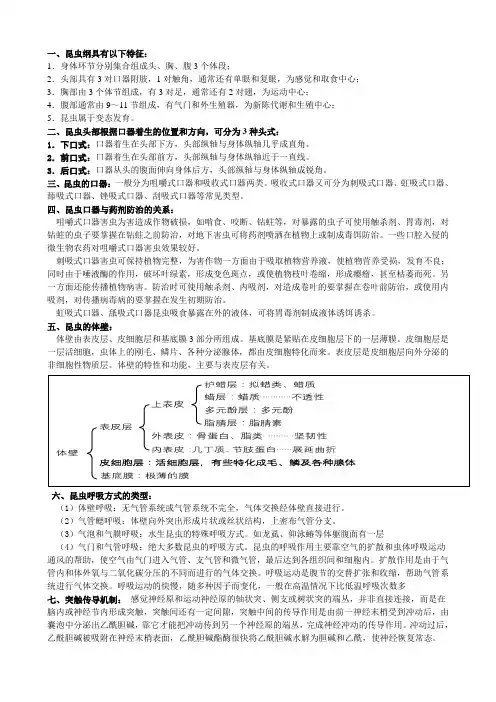 昆虫学重点及答案