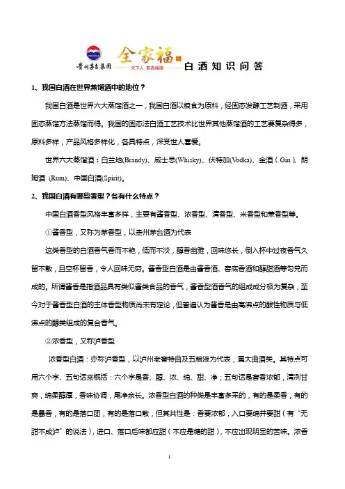 白酒知识问答