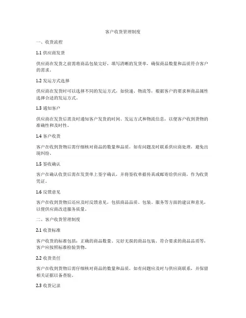 客户收货管理制度
