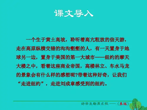 八年级语文上册第一单元第4课《走进纽约》课件(新版)语文版