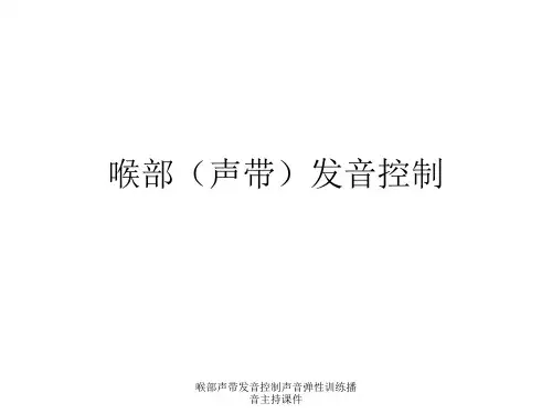 喉部声带发音控制声音弹性训练播音主持课件