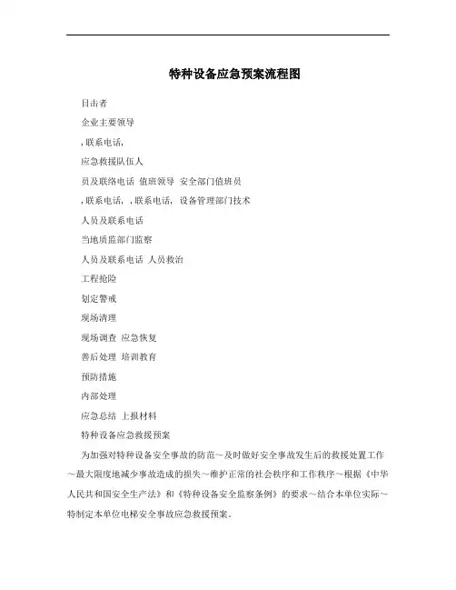 特种设备应急预案流程图