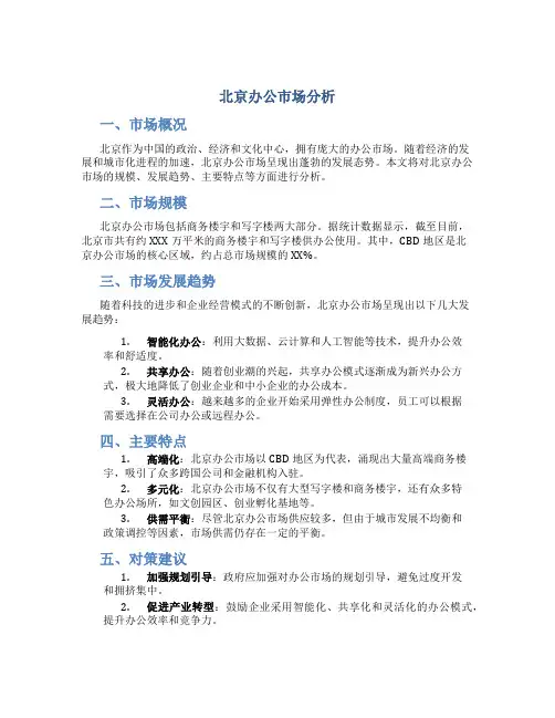 北京办公市场分析
