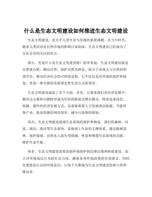 什么是生态文明建设如何推进生态文明建设