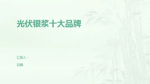 光伏银浆十大品牌
