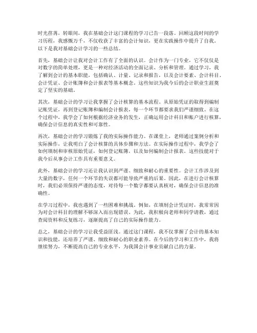 基础会计的总结作文范文