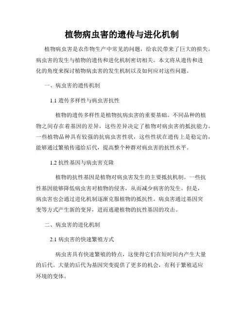 植物病虫害的遗传与进化机制