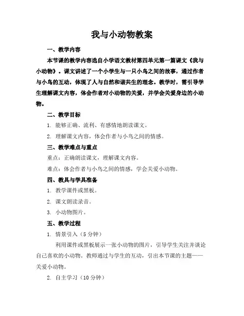 我与小动物教案