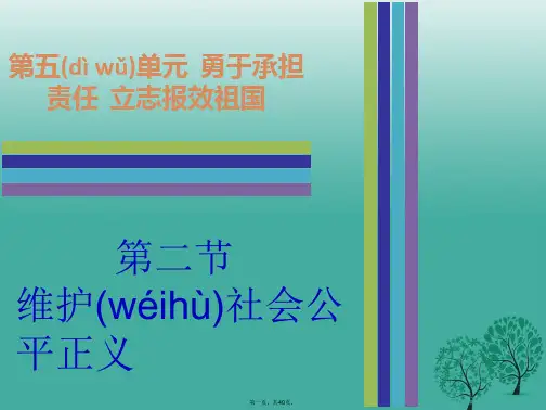 广东省中考政治第五单元第二节维护社会公平正义课件粤教版