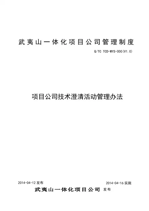 项目公司技术澄清管理办法(初稿)