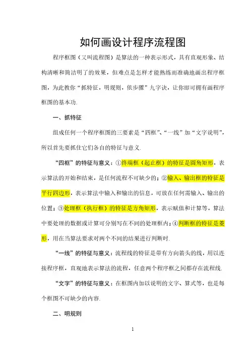 如何画程序流程图(含实例)