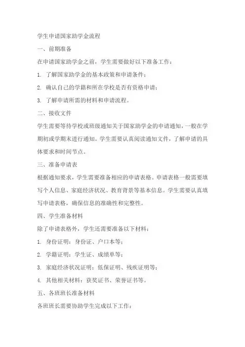 学生申请国家助学金流程
