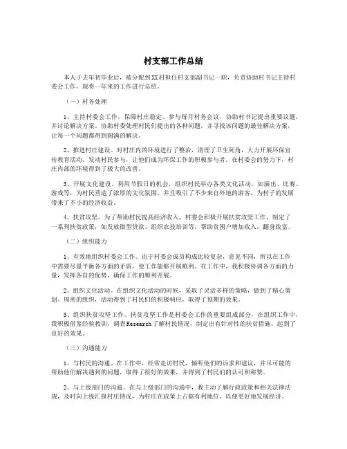 村支部工作总结