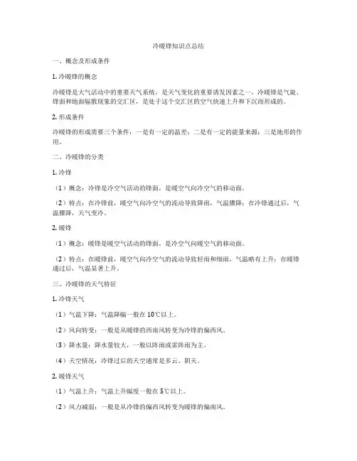 冷暖锋知识点总结