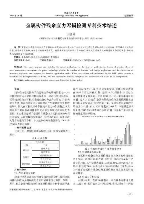 金属构件残余应力无损检测专利技术综述