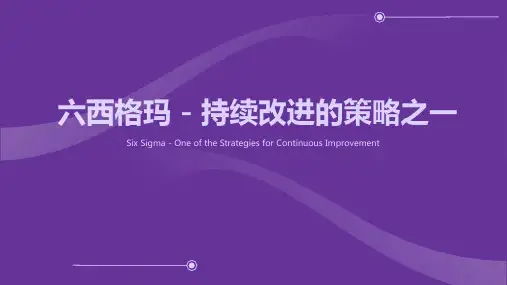 六西格玛 - 持续改进的策略之一