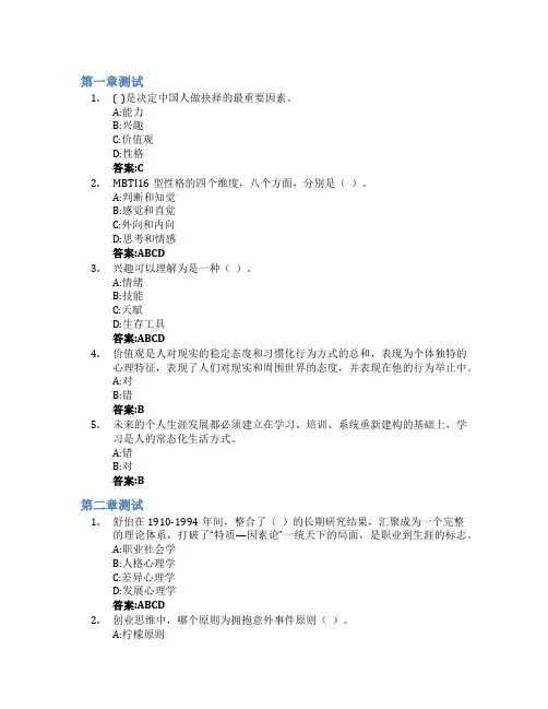 创新创业心智模式探索智慧树知到答案章节测试2023年天津农学院