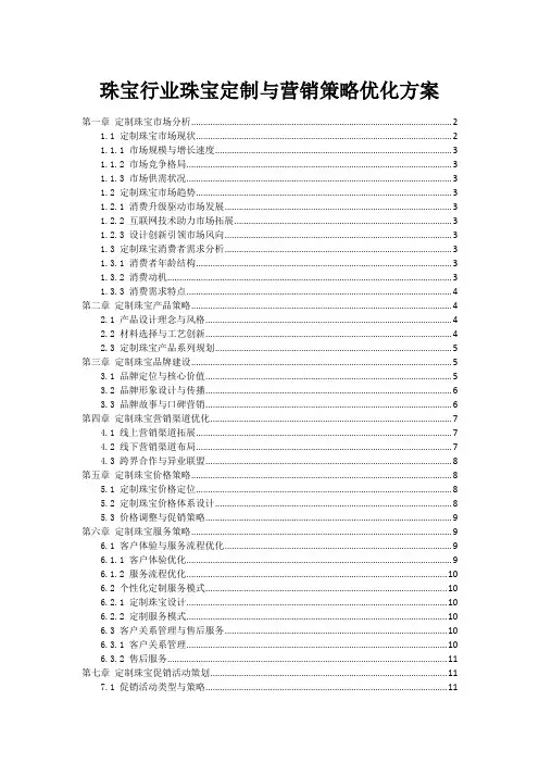 珠宝行业珠宝定制与营销策略优化方案