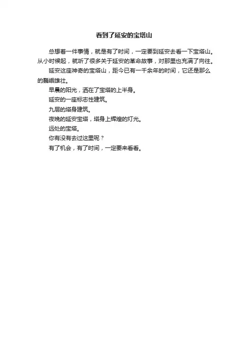 看到了延安的宝塔山