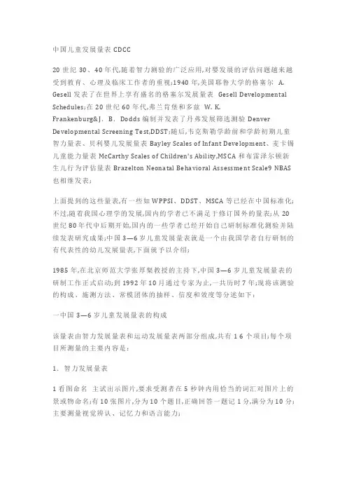 百科CDCC中国儿童发展量表