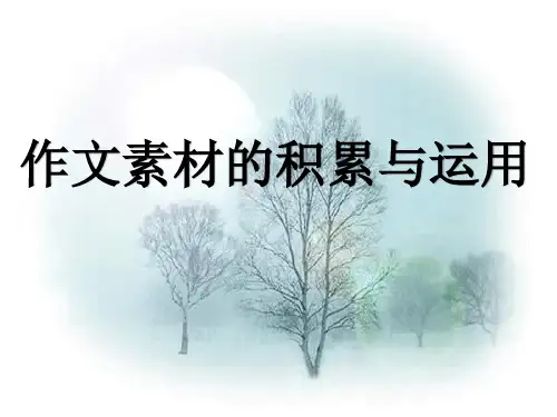 2023届高考语文作文素材的积累与多角度运用  课件41张