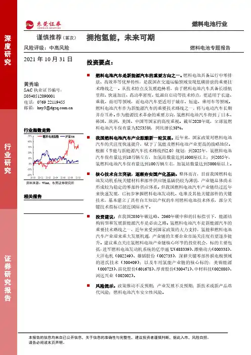 燃料电池专题报告：拥抱氢能，未来可期