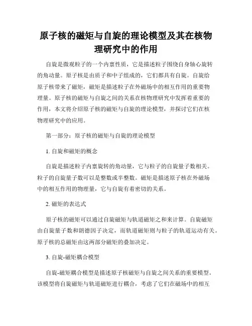 原子核的磁矩与自旋的理论模型及其在核物理研究中的作用