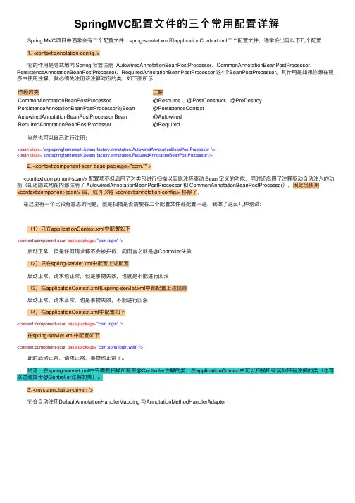 SpringMVC配置文件的三个常用配置详解