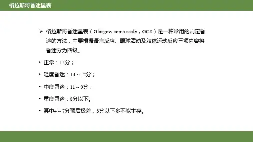 格拉斯哥昏迷量表
