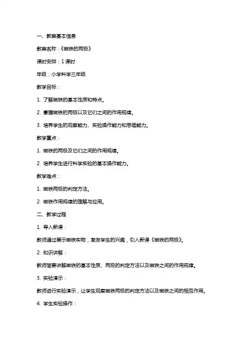 《磁铁的两极》教案