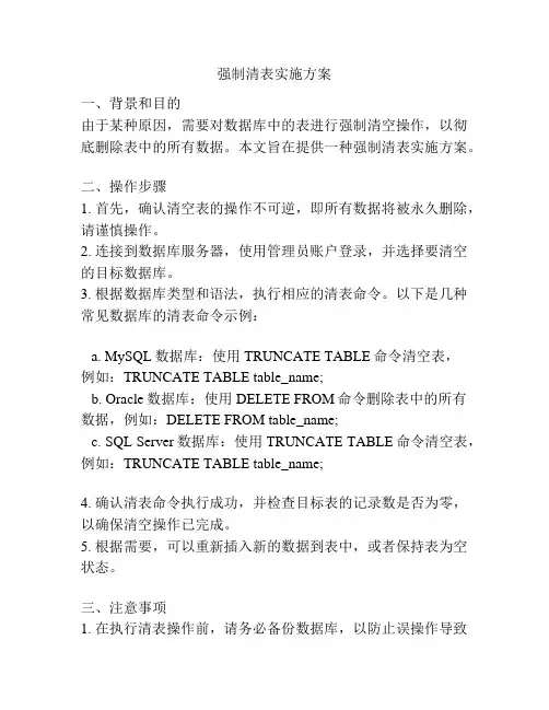 强制清表实施方案