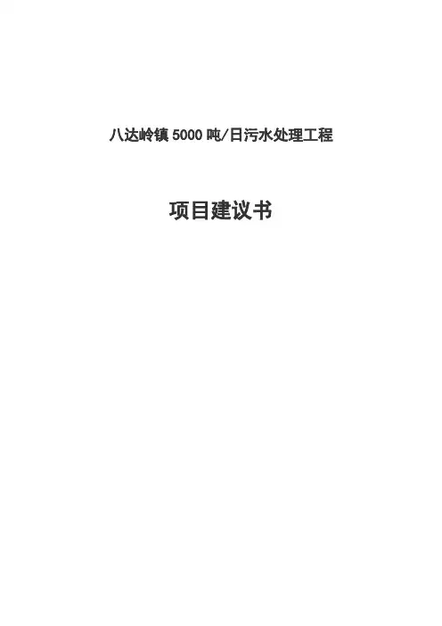 5000吨日污水处理工程项目建议书