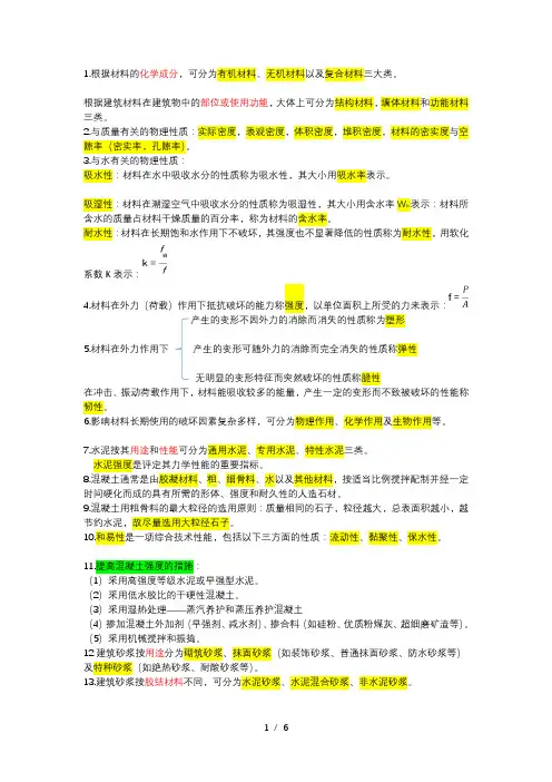 土建工程基础知识点总结