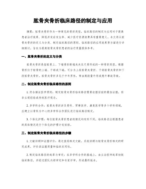 肱骨夹骨折临床路径的制定与应用