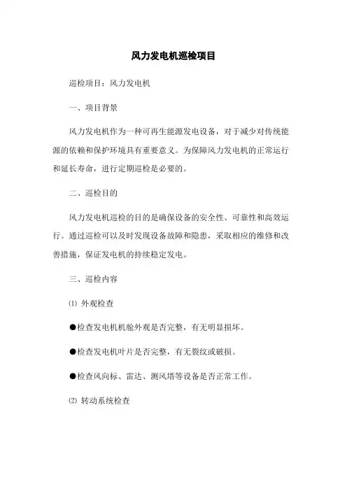风力发电机巡检项目