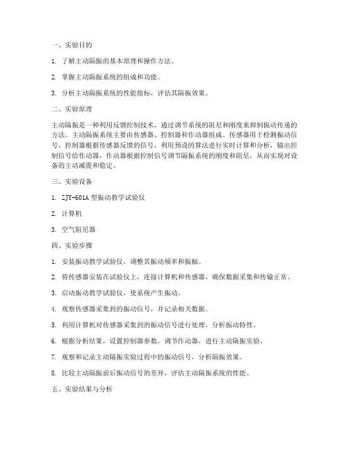 主动隔振试验实验报告