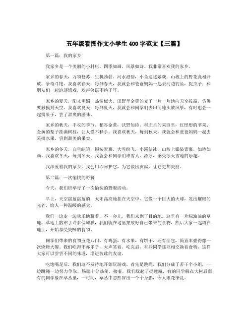 五年级看图作文小学生400字范文【三篇】
