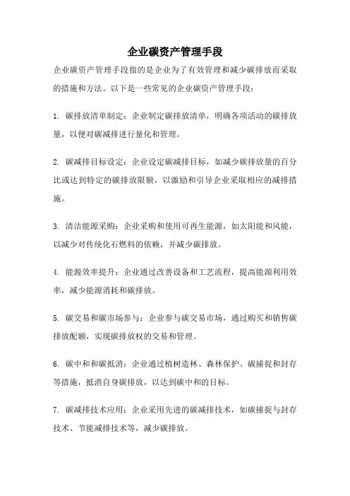 企业碳资产管理手段