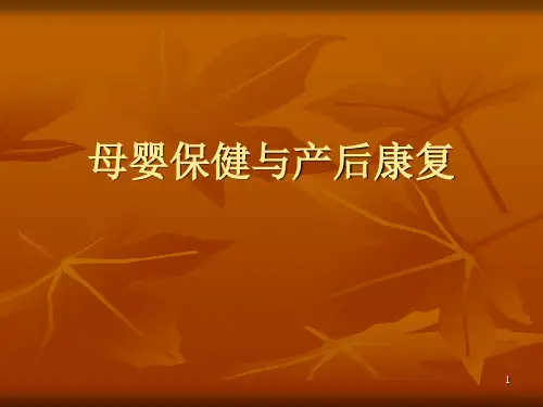 产后康复培训ppt课件