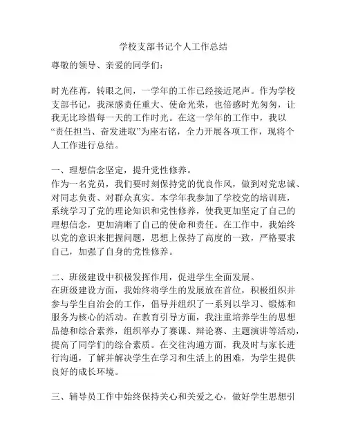 学校支部书记个人工作总结