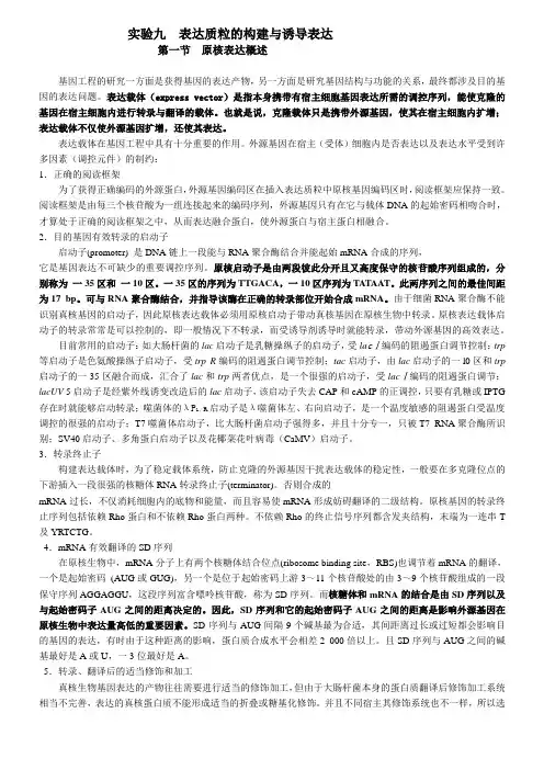 重组质粒的原核表达范文