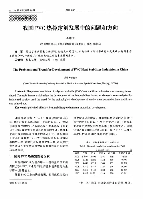我国PVC热稳定剂发展中的问题和方向