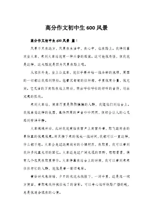 高分作文初中生600风景