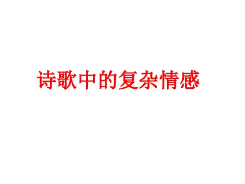 诗歌的复杂丰富感情精品PPT课件